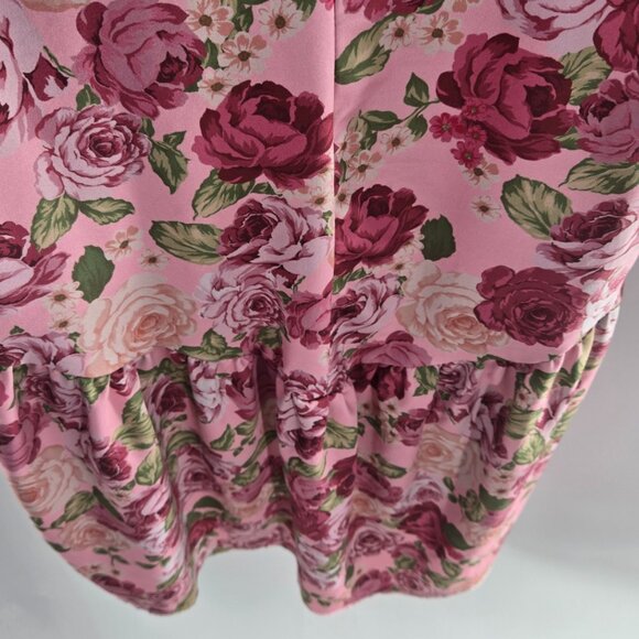 Shein Curve Pink Floral Cottagecore Babydoll Adjustable Straps Mini Nightgown 3x - Picture 5 of 11